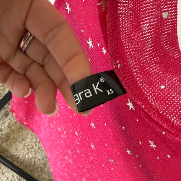 Allegra K Pink Sleeveless Top with Silver Star Details - Picture 3 of 4